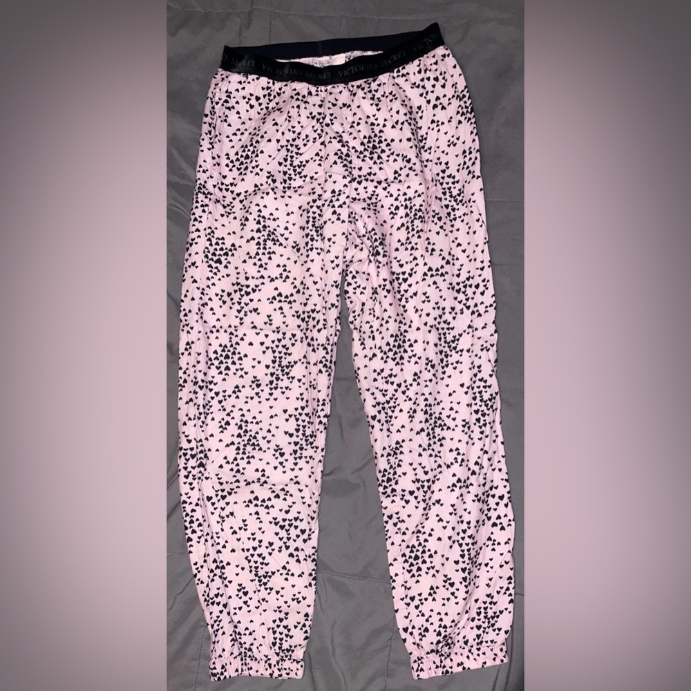 Victoria's Secret Pink and Black Heart Pants